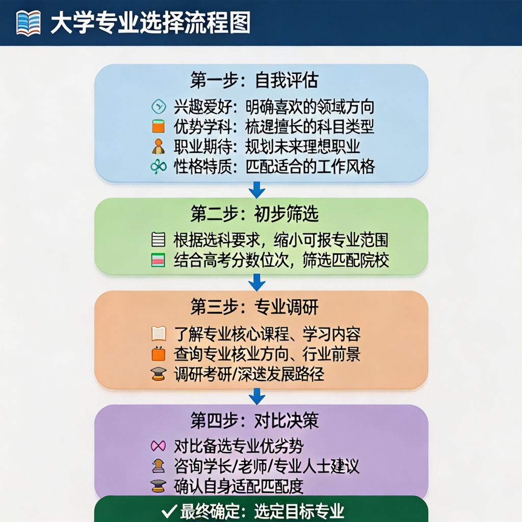 大学专业选择流程图